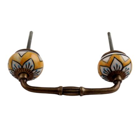 Mustard Flower Ceramic Bridge Handle